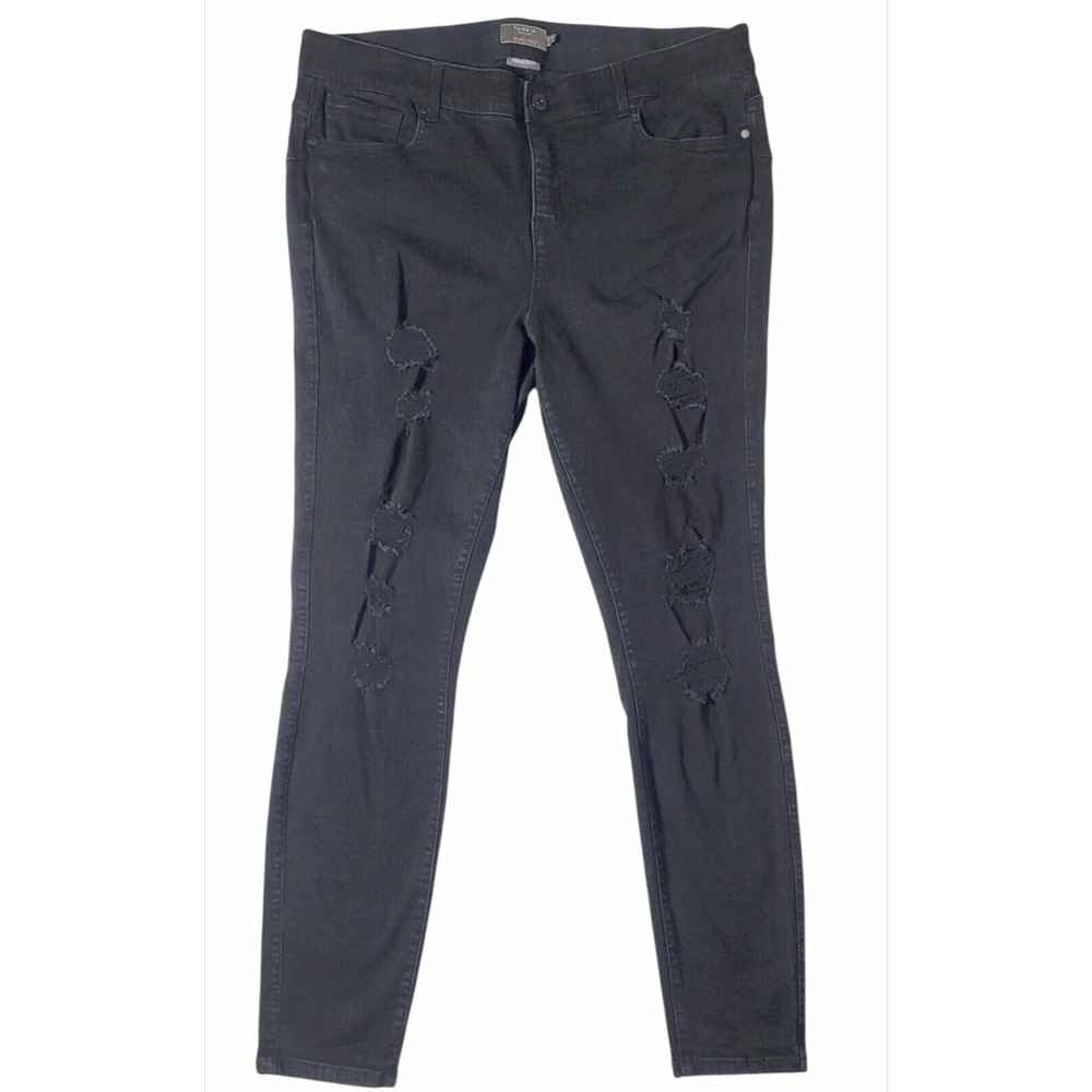 Torrid Bombshell Skinny Jeans Black Distressed Premium Stretch Tall 20T